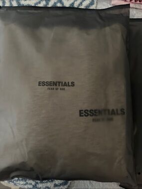 Men XS Essentials Fear of God Oatmeal Hoodie